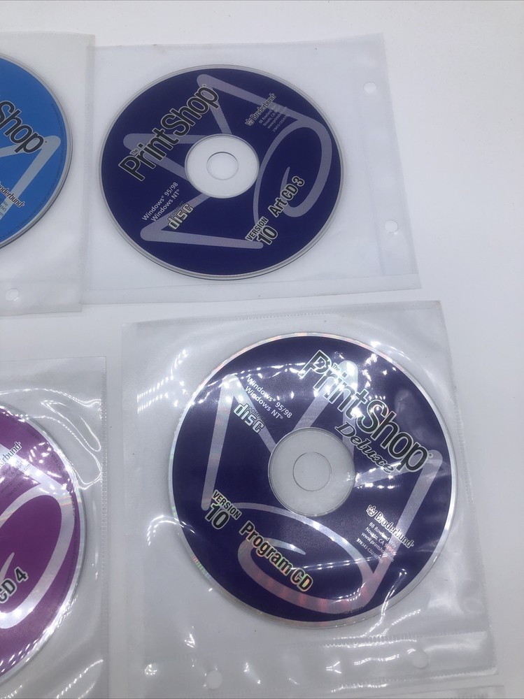 Broderbund Print Shop Version 10 Full Version for Windows 95/98/NT PCs 9 Discs