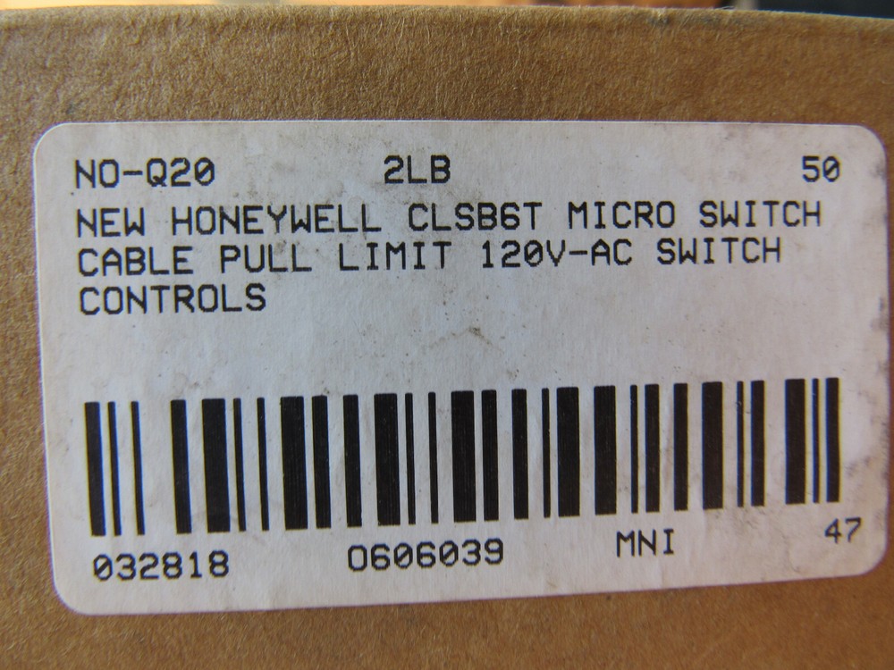 HONEYWELL CLSB6T CABLE PULL LIMIT SWITCH INDICATOR 120VAC ****NIB****