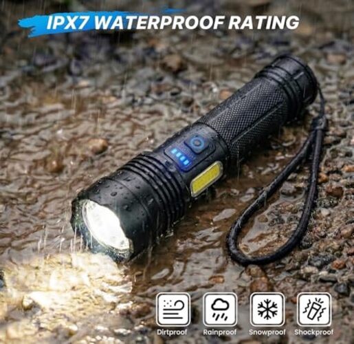 THY TRY Rechargeable Flashlight 90,000 High Lumens, 2 Pack Bright Flashlights