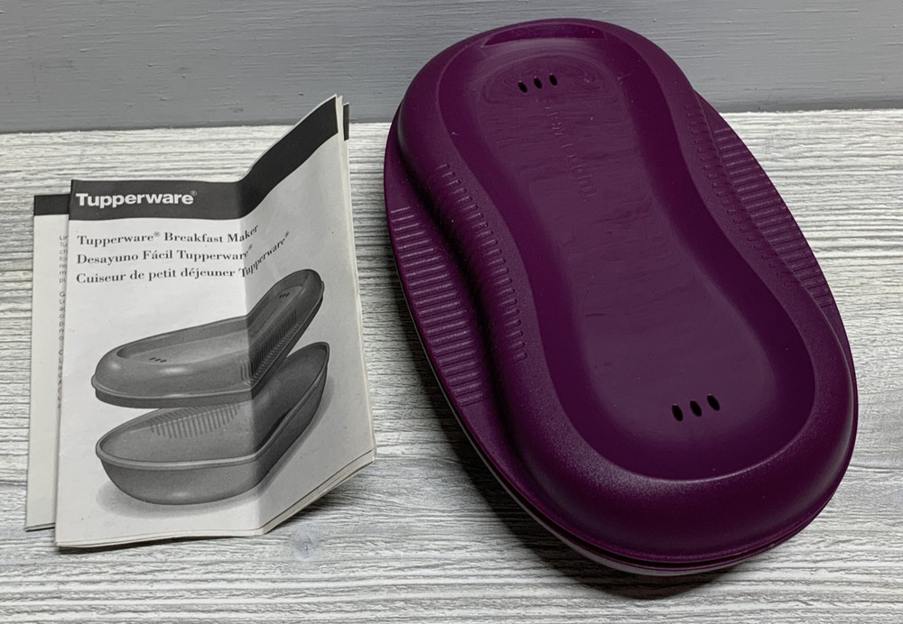 Tupperware Breakfast Maker Microwave Egg Omelet Cooker Inserts Manual Purple