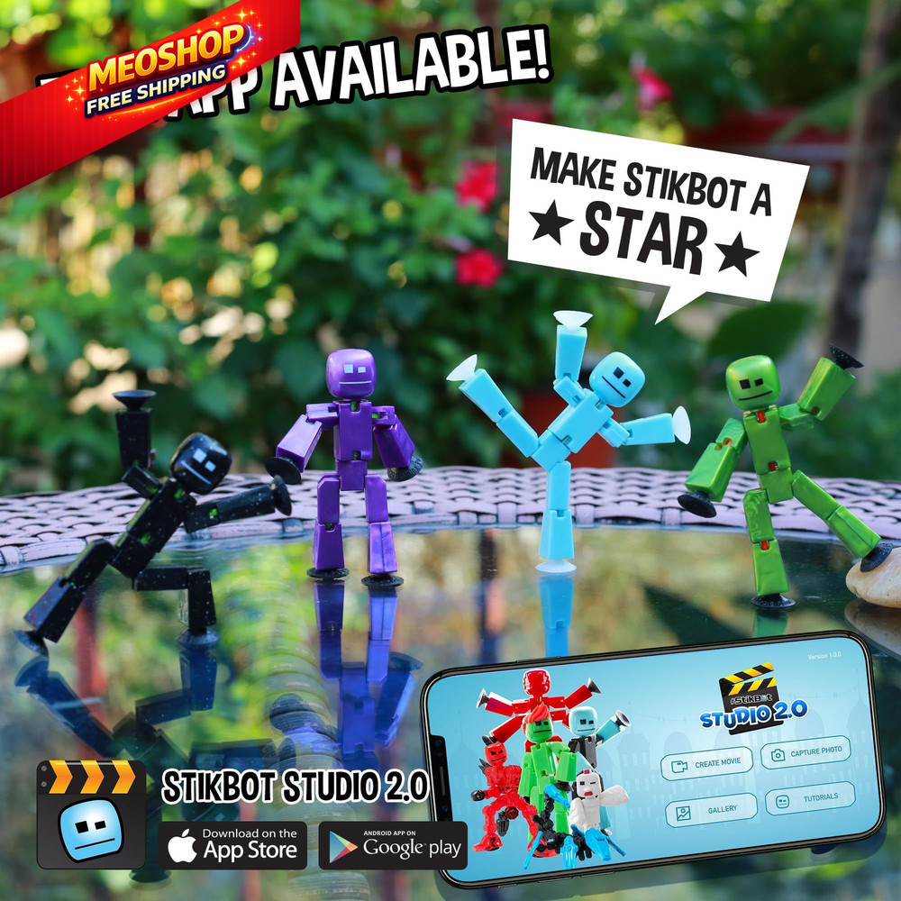 Zing StikBot Single Pack - Includes 1 3 inches tall, Solid Black Sparkle