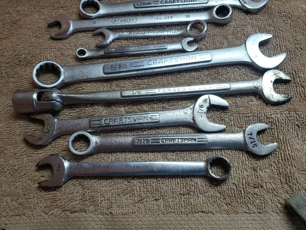 14 Craftsman-Proto,Snap-on & Misc Wrenches Different sizes opened end & combina
