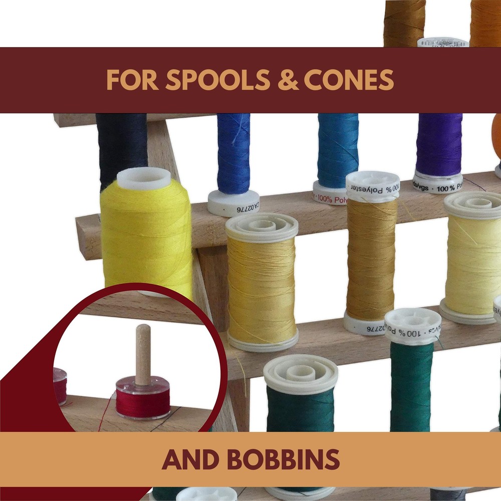 60-Spool Sewing Thread Rack for Spools of Thread – Standing or Wall Mount Emb...