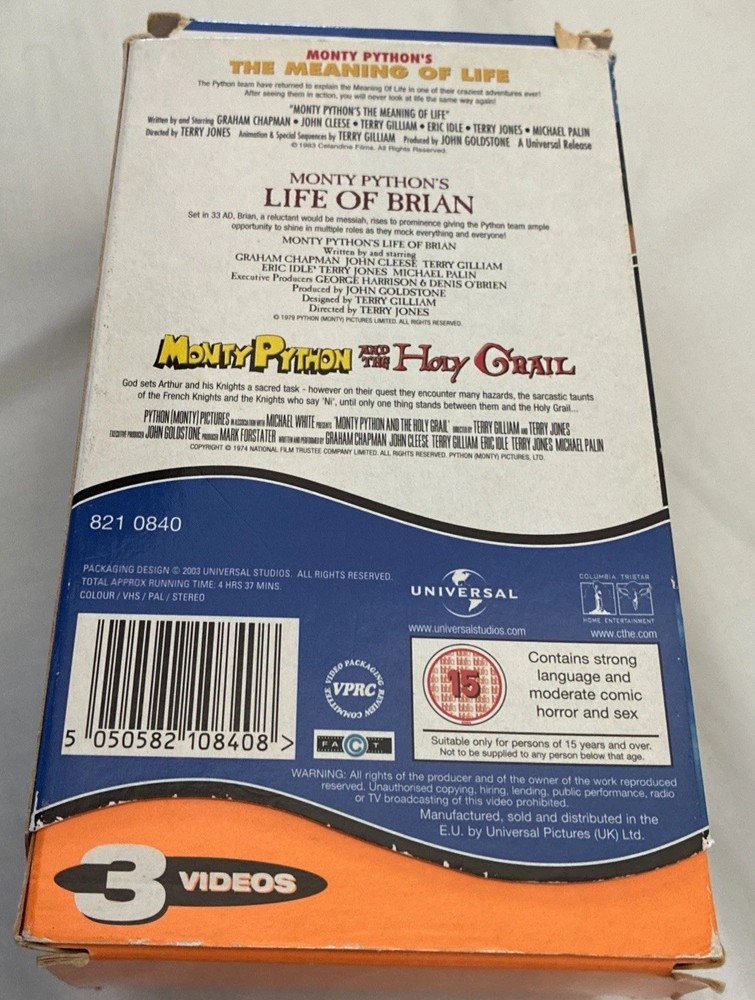 Monty Python VHS 3 Film Boxset