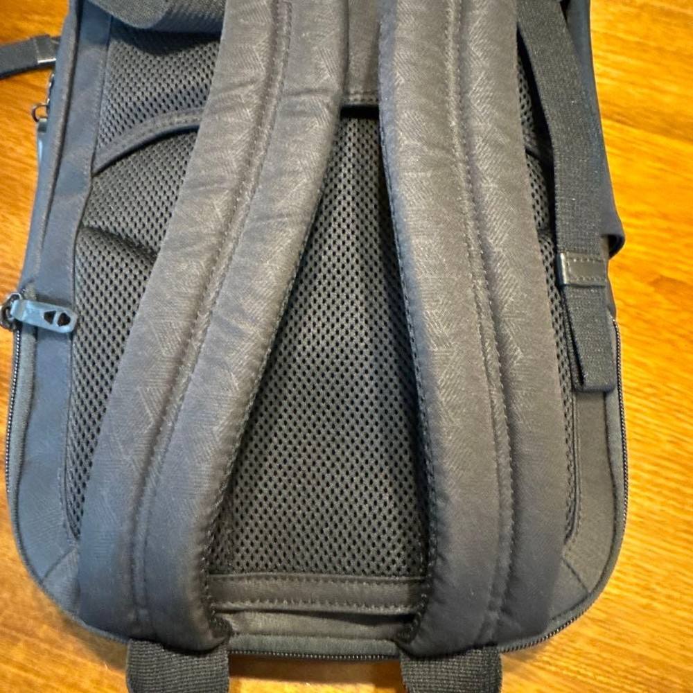 TUMI geometric pattern black backpack