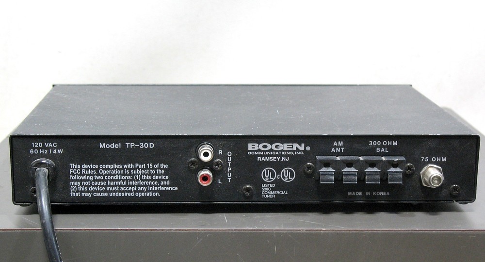 Bogen Digital AM/FM Stereo Tuner TP30D