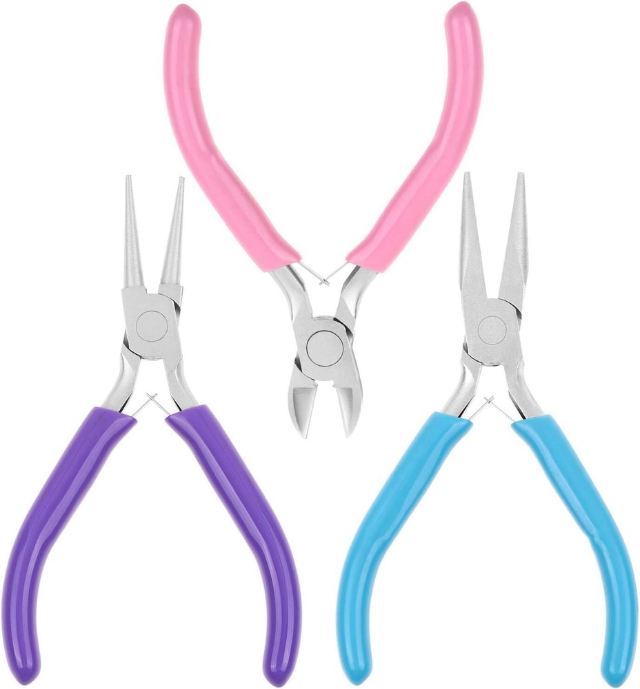 3 Pcs Jewelry Making Pliers with Wire Cutter