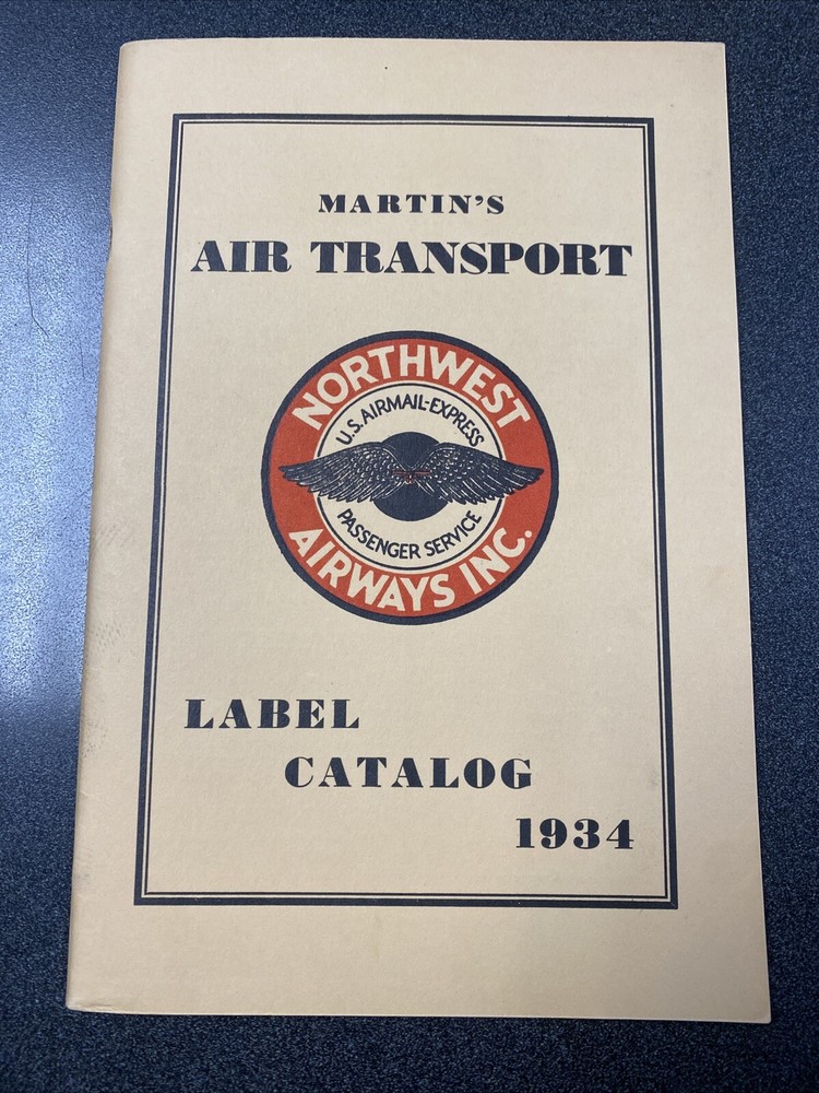 MARTIN’s Air Transport Label Catalog 1934  - Very Nice Condition