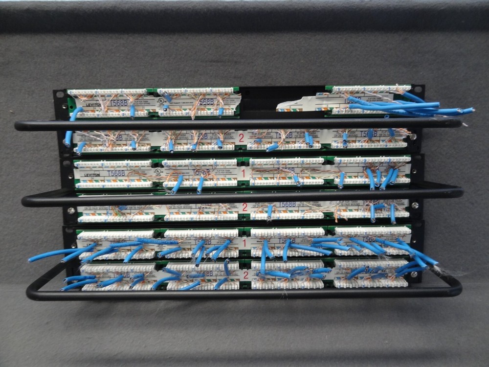 LOT Leviton Cat 6 Extreme 6+ 48-Port Patch Panel Rack Mount Network Cable Black