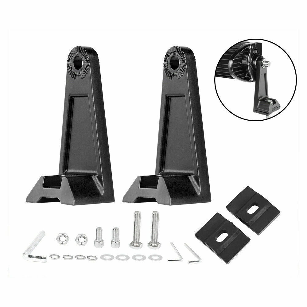 Side Mounting Bracket LED Light Bar Kit Universal Rubber Pad Brackets 2Pcs