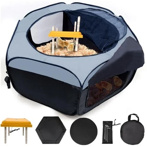 Brooder Box for Chick Starter Brooder Box Set of 6(Blue)Heating Plate Included