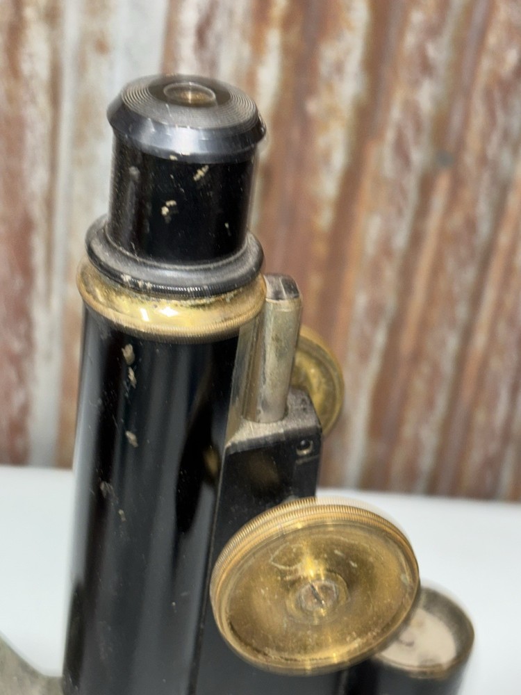 Antique American Professions Supply Scientific Instruments Microscope Brass Old