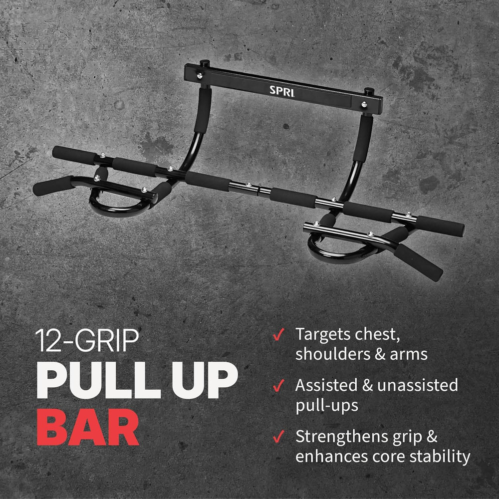 Pull up Bar - 8-Grip and 12-Grip Door Frame Mounting Pull-Up Bar for Versatile W