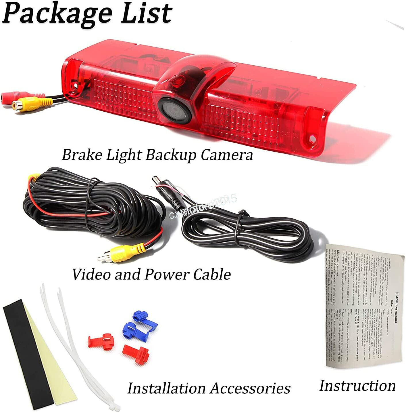 Backup Rear View Camera in 3rd Light for Chevy Express Van/ GMC Savana 03-19