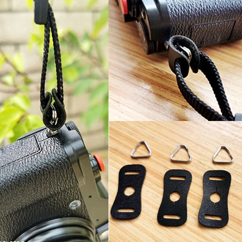 1 Pair Camera Strap for Triangle Split Ring Adapter Leather Protector Cover Pads