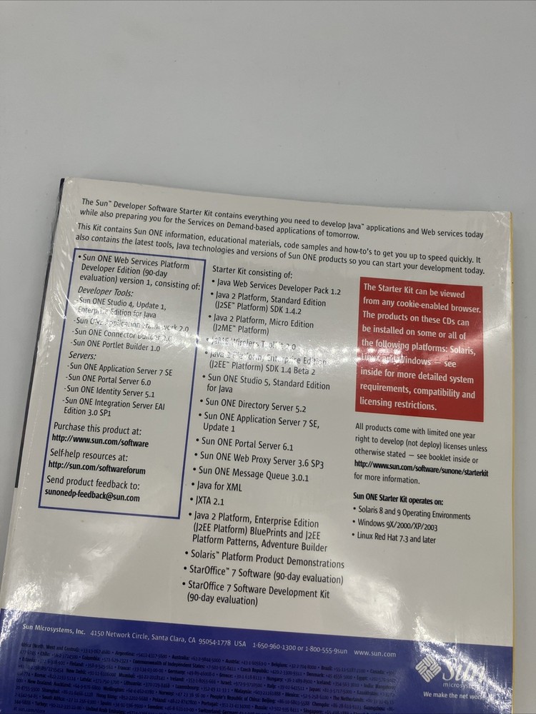 Java Sun ONE Starter Kit, Complete w 8 Discs + Certification Key Sealed