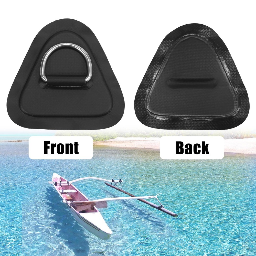 6pcs D PVC Patch Stainless Steel Triangle Shape Black for Kayak