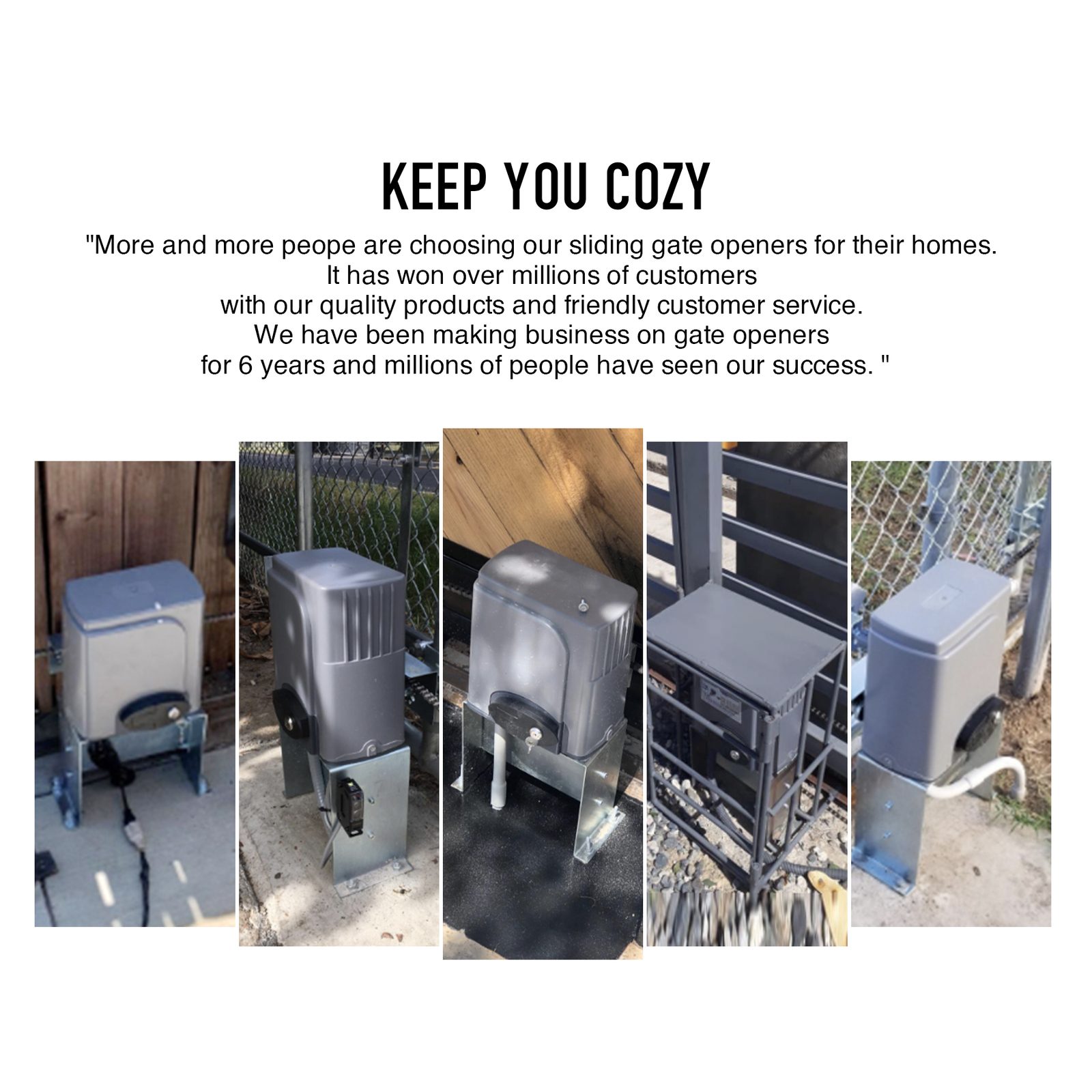 CO-Z 3300lb APP Control Automatic Sliding Gate Opener with Keypad & 4 Remotes