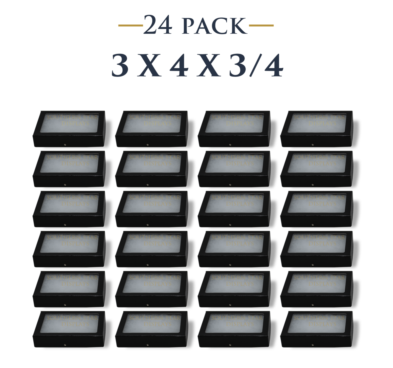 24 Pack of 3 x 4 x 3/4 Riker Display Cases Boxes for Collectibles, Arrowheads