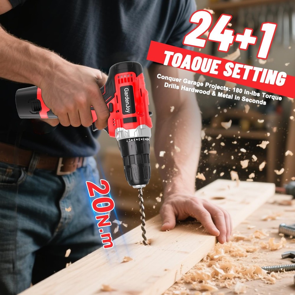 12V Cordless Drill Set 34PCS Electric Drill Driver Kit