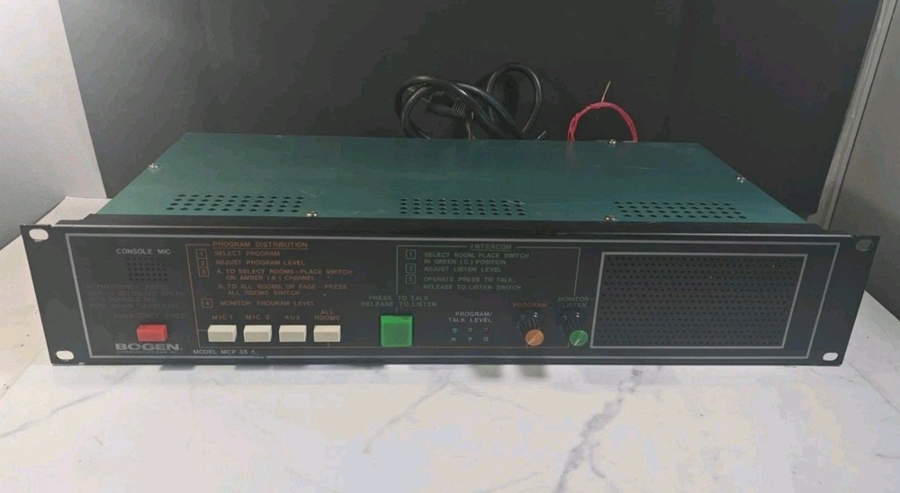 Bogen MCP35A Rackmount Intercom Master Control Panel  Works!