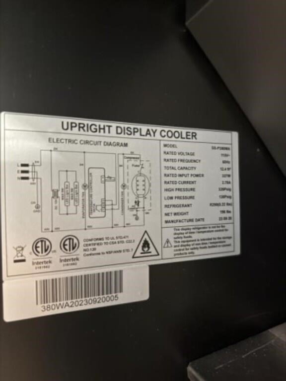 SMART vending machine Byte Technology SS-P380WA Upright Display Cooler