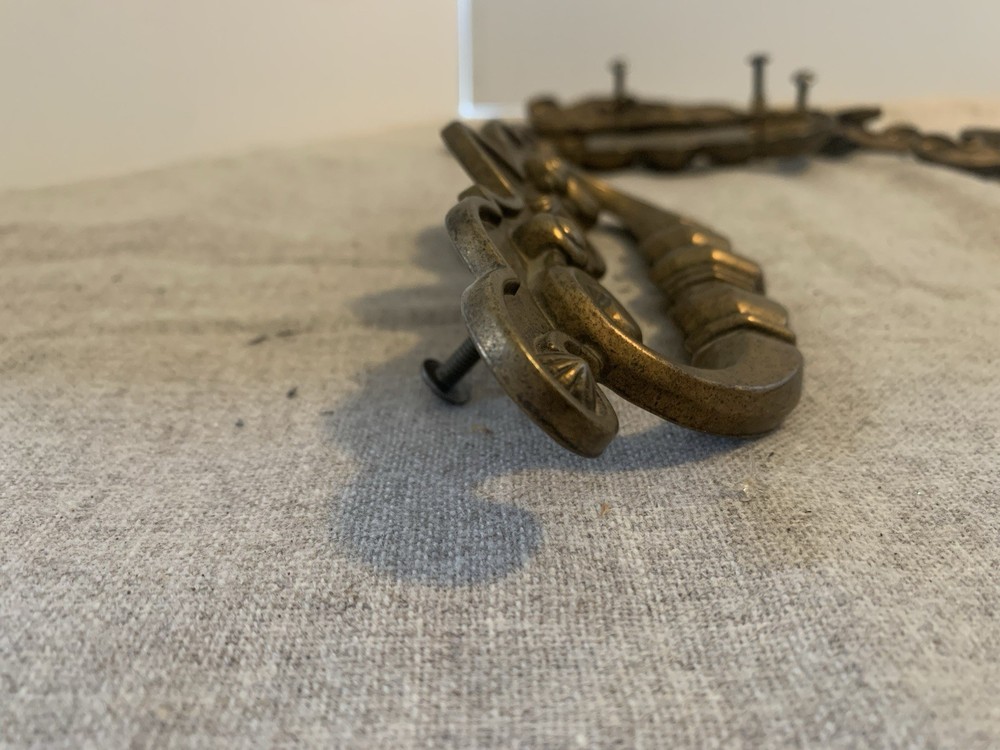 VTG Roll top Drawer Pulls And Knobs Antique Bronze/Brass Finish