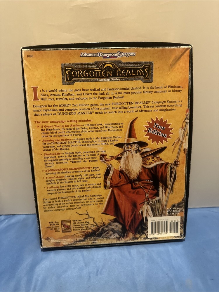 Advanced Dungeons & Dragons 2nd Edition Forgotten Realins Compaing Setting