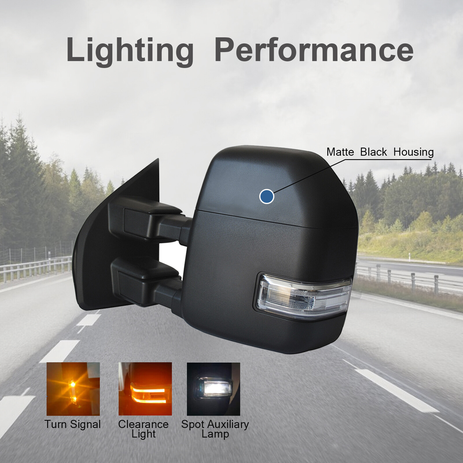 Towing Mirror Power Heated For 2017-2020 Ford F-250 F-350 Super Duty Driver Side