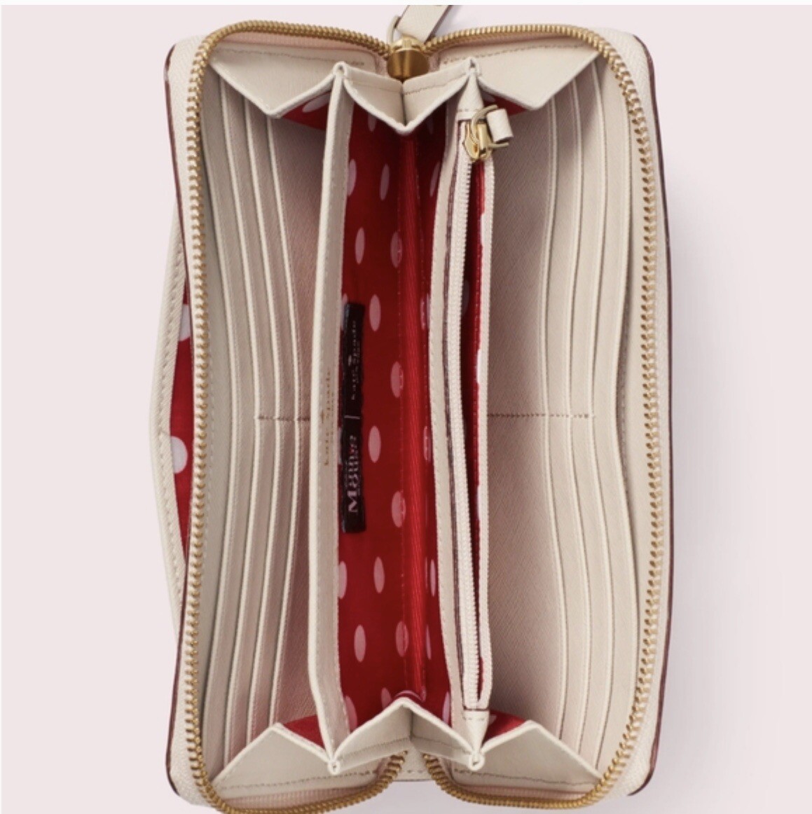 KATE SPADE DISNEY MINNIE MOUSE LACEY ZIP AROUND SAFFIANO LEATHER WALLET NWT $229