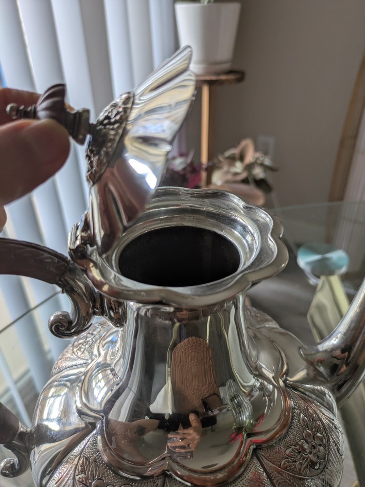 Vintage silverplate electric coffe server FB Rogers & Victorian samovar 2 pc