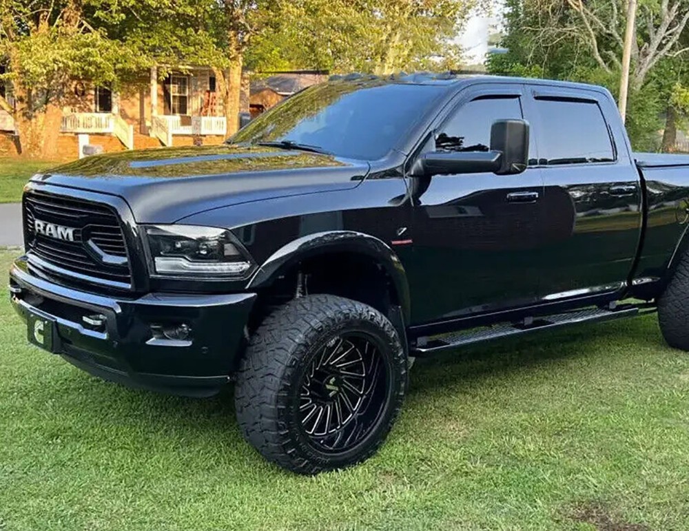 Front Grille For 2010-2018 Dodge Ram 2500 3500 Grill Mesh Gloss Black W/Letters