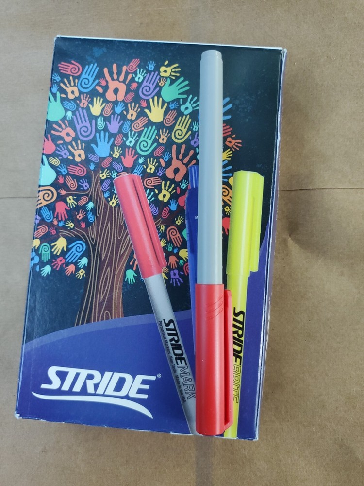 Stride StrideMark Permanent Marker Bullet Tip Red 2 Packs (24 Counts)