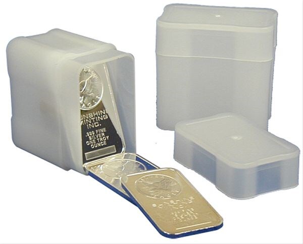 5 CoinSafe 1oz Silver Bar / Ingot White Plastic Rectangular Stacking Tubes