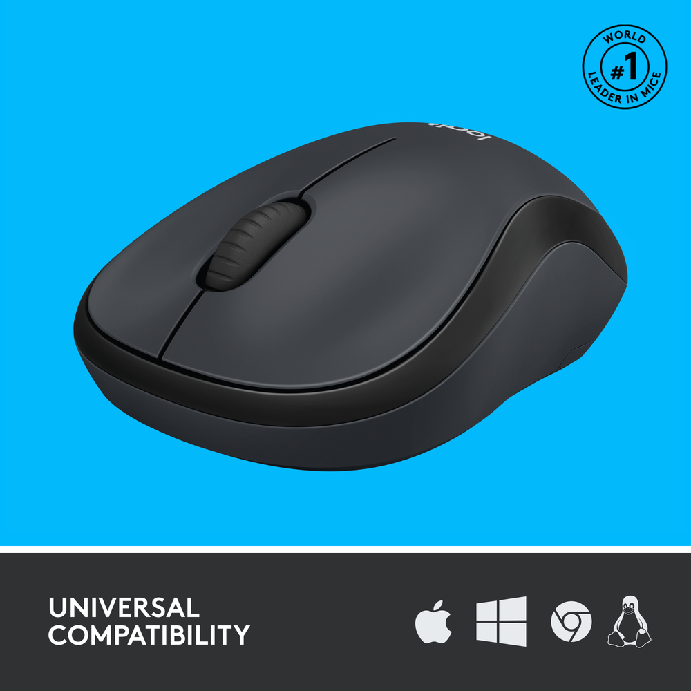 Logitech - M220 SILENT Wireless Optical Ambidextrous Mouse - Graphite