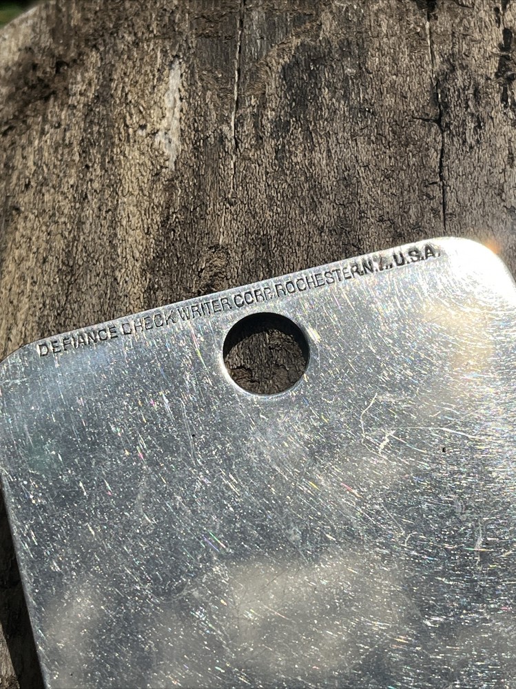 WW2 US Pocket Shaving Signal Mirror DEFIANCE CHECK WRITER CORP NY