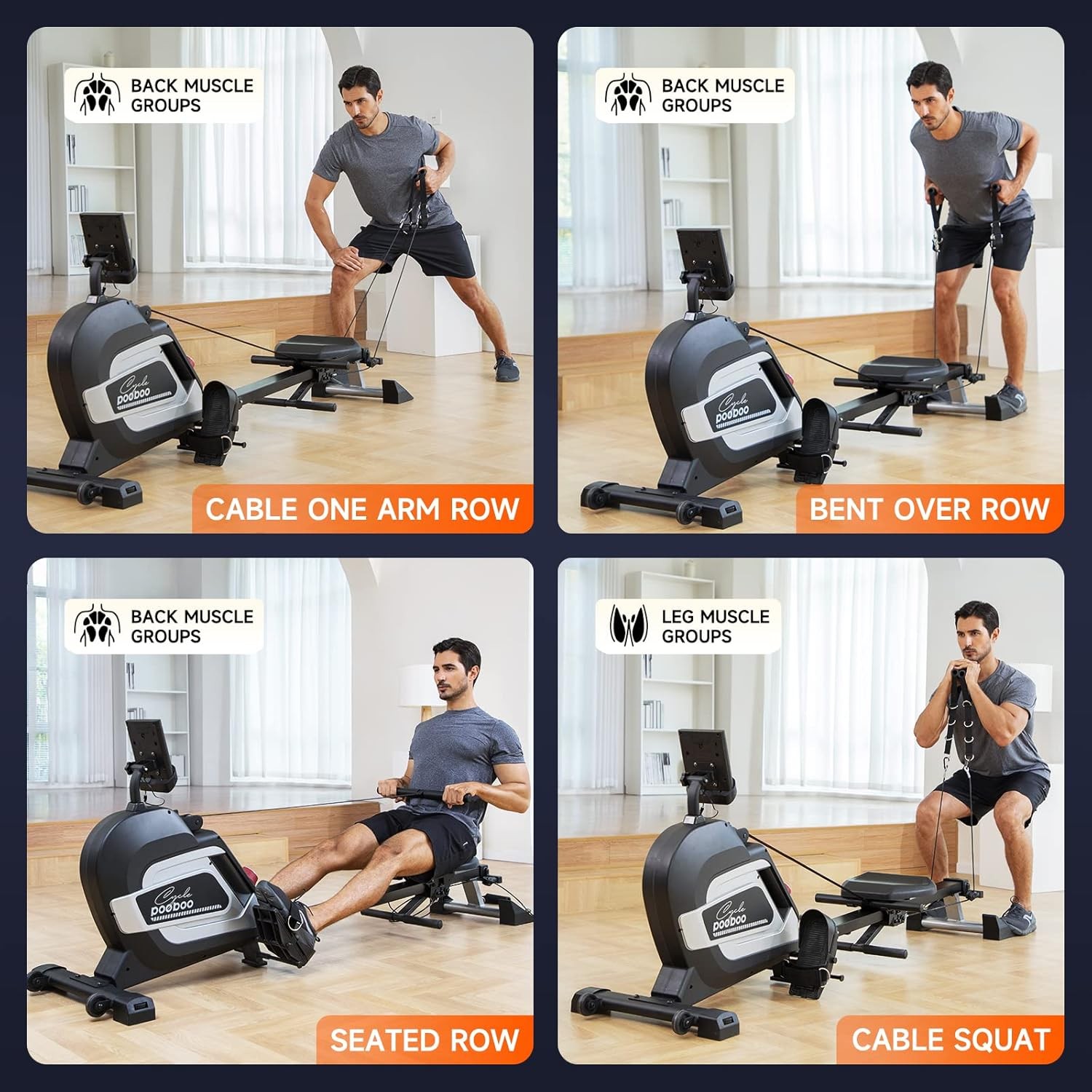 Professional Indoor Rowing Machine Workout Exercise Folding Rower for Home Use