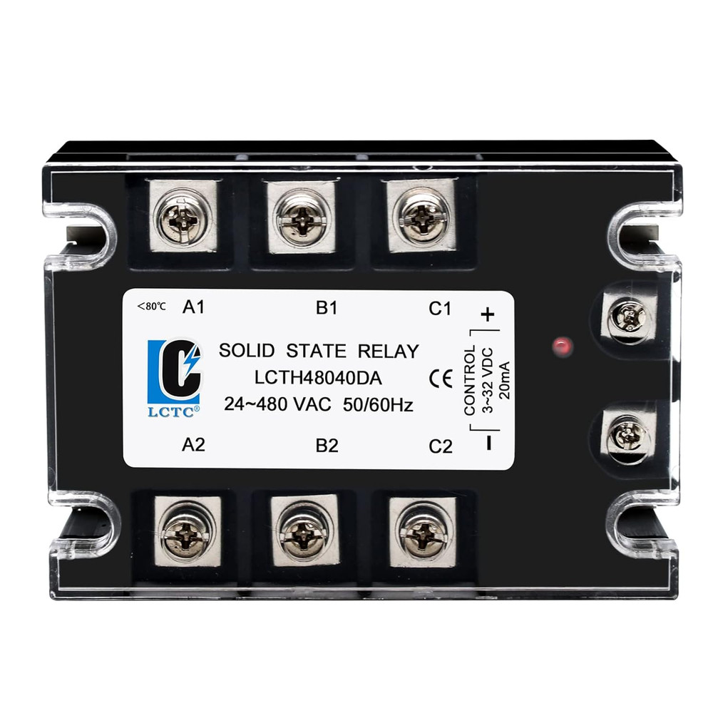 3 Phase Solid State Relay SSR 40DA DC to AC (Input 3-32VDC to Output 24-480VAC)