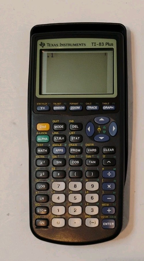 Texas Instruments TI-83 Plus Graphing Calculator – Tested & Working – With Case