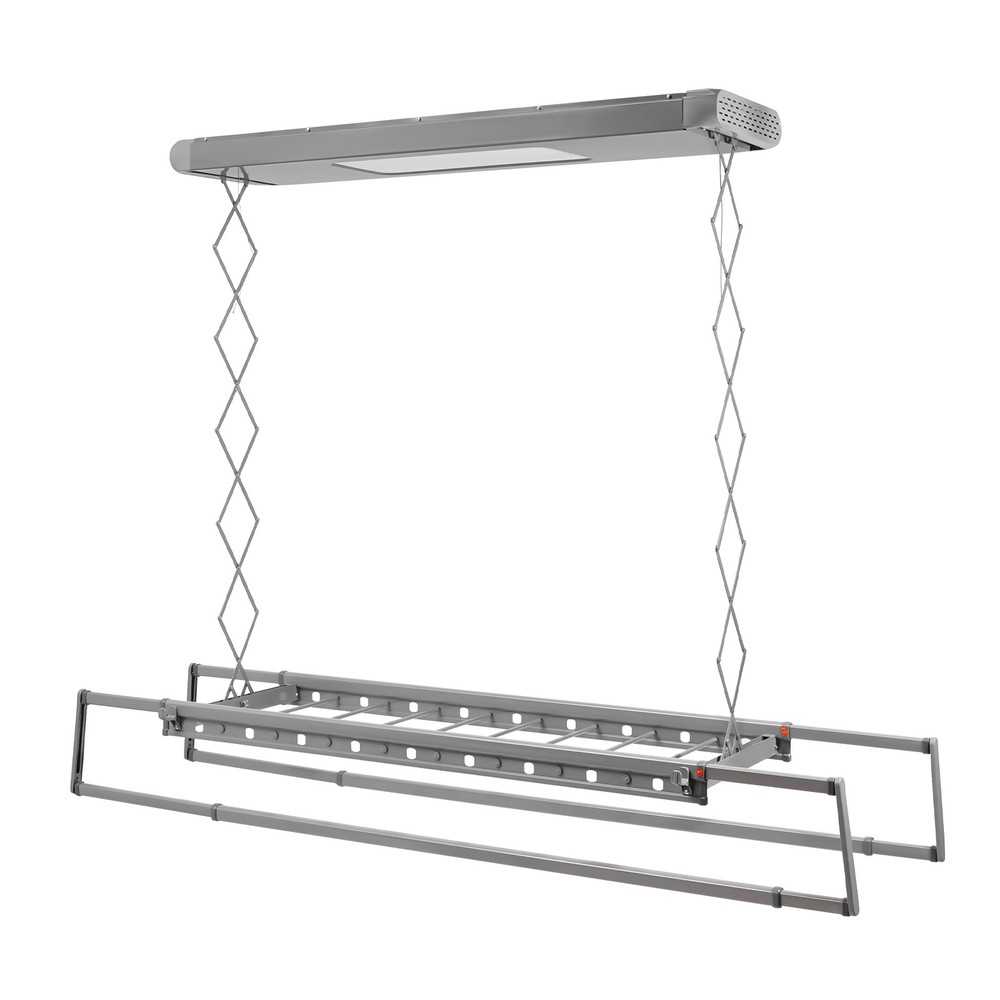 Ceiling-mounted Clothesline, Resealable Vertical Drying Rack W/ Led Light 8 Rods