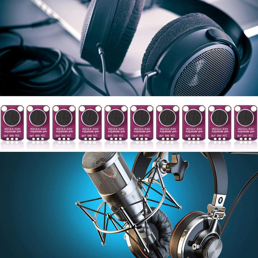 10 Pieces Electret Microphone Amplifier Adjustable MAX4466 Module Microphone Pre