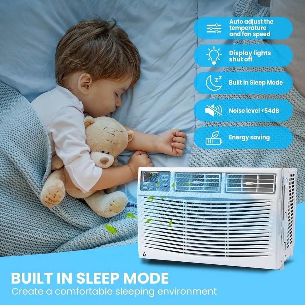 Window Air Conditioner,Fast Cooling., Energy Saving Window AC Unit with Remot...