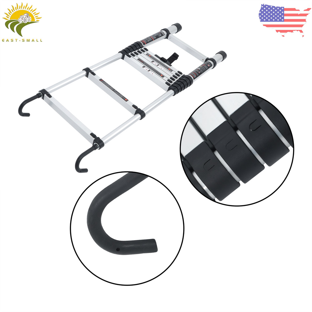 8.5 FT Multi Purpose Telescoping Ladder Folding Extension Step Ladder with Hooks