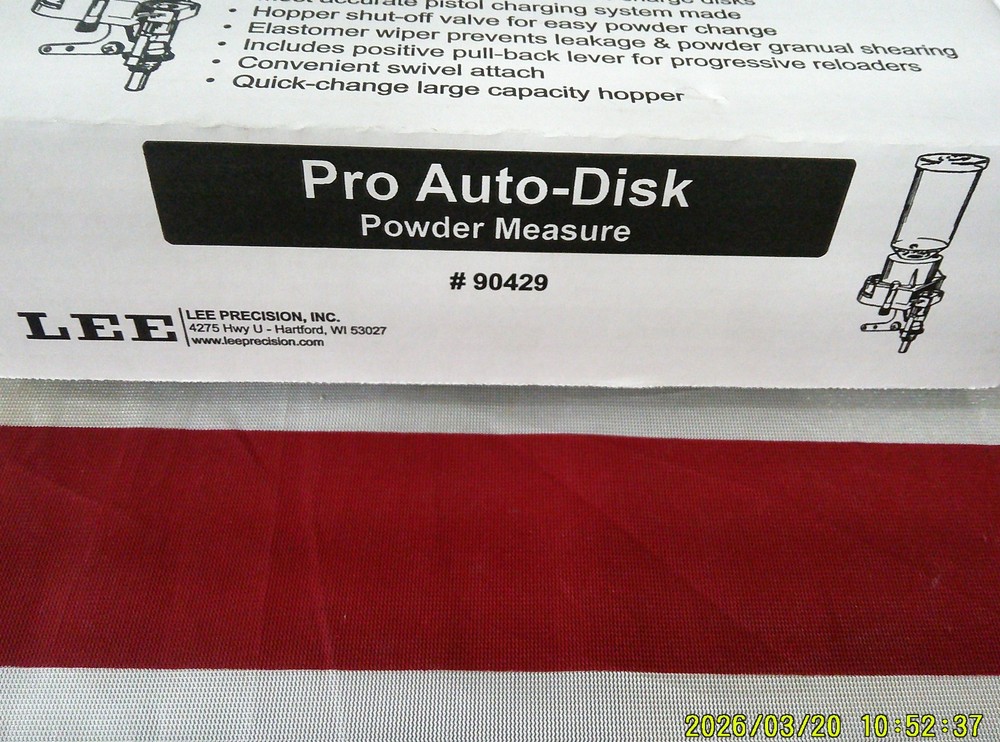 LEE Pro Auto-Disk Powder Measure 90429 (164466B)