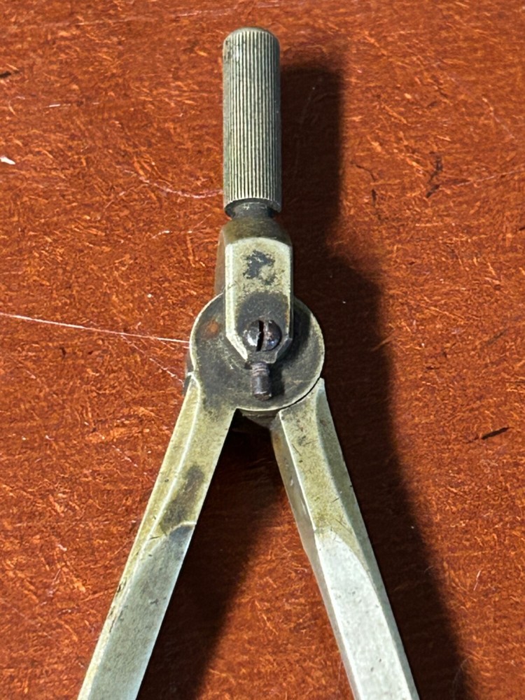 Vintage Drafting Compasses Divider Key Logo Folding