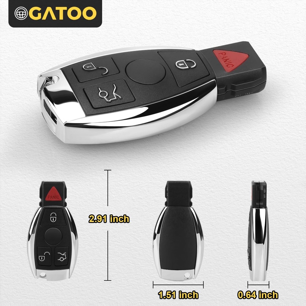 2× Keyless Entry Ignition Key Fob Replacement Fit for E350 ML35...