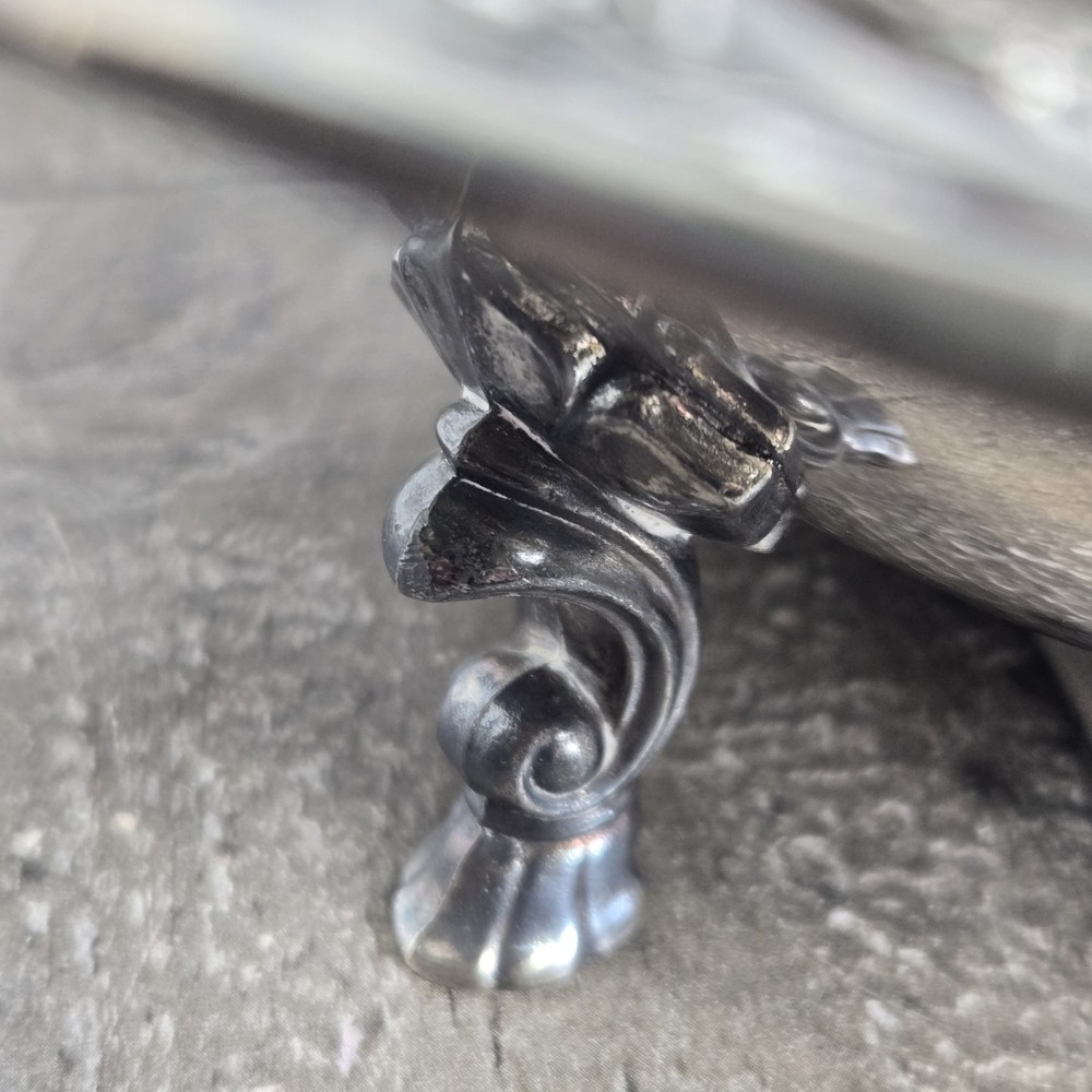 Wm. Rogers & Son Spring Flower Silverplate Serving Dish #2062 & 1.5 Qt Pyrex