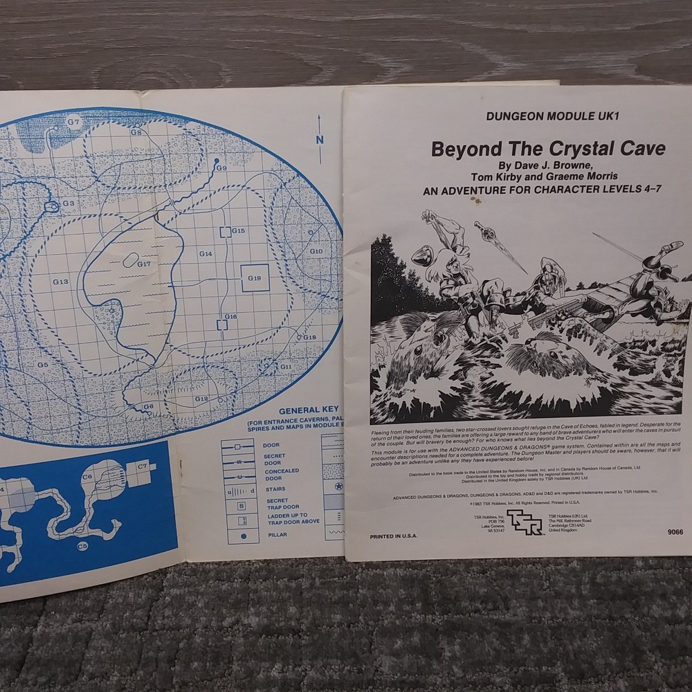 1983 Advanced Dungeons & Dragons Dungeon Module UK1 Beyond The Crystal Cave