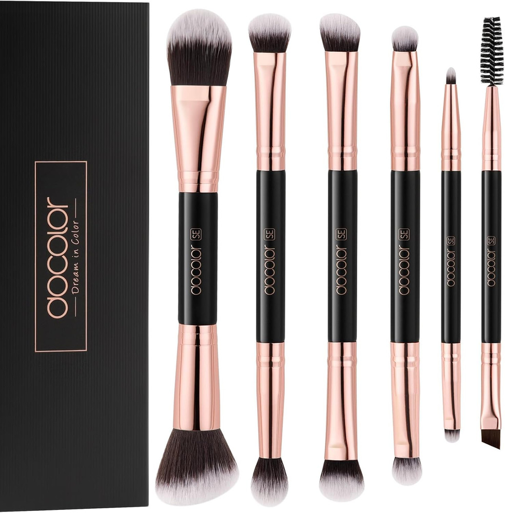 Makeup Brushes 6Pieces Double Sided Makeup Brushes Set Professional Foundation E