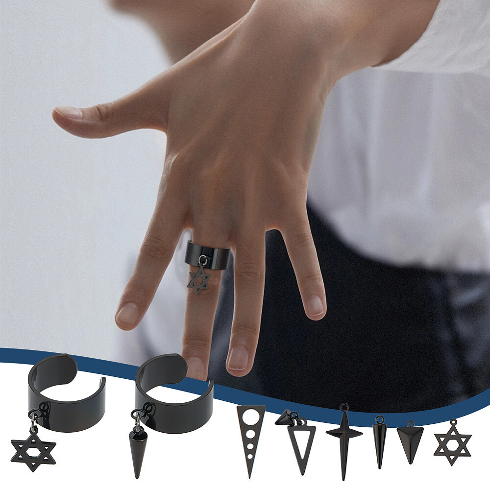 1box Charms Open Ring Making Kit Including Cross & Triangle & Cone & Star